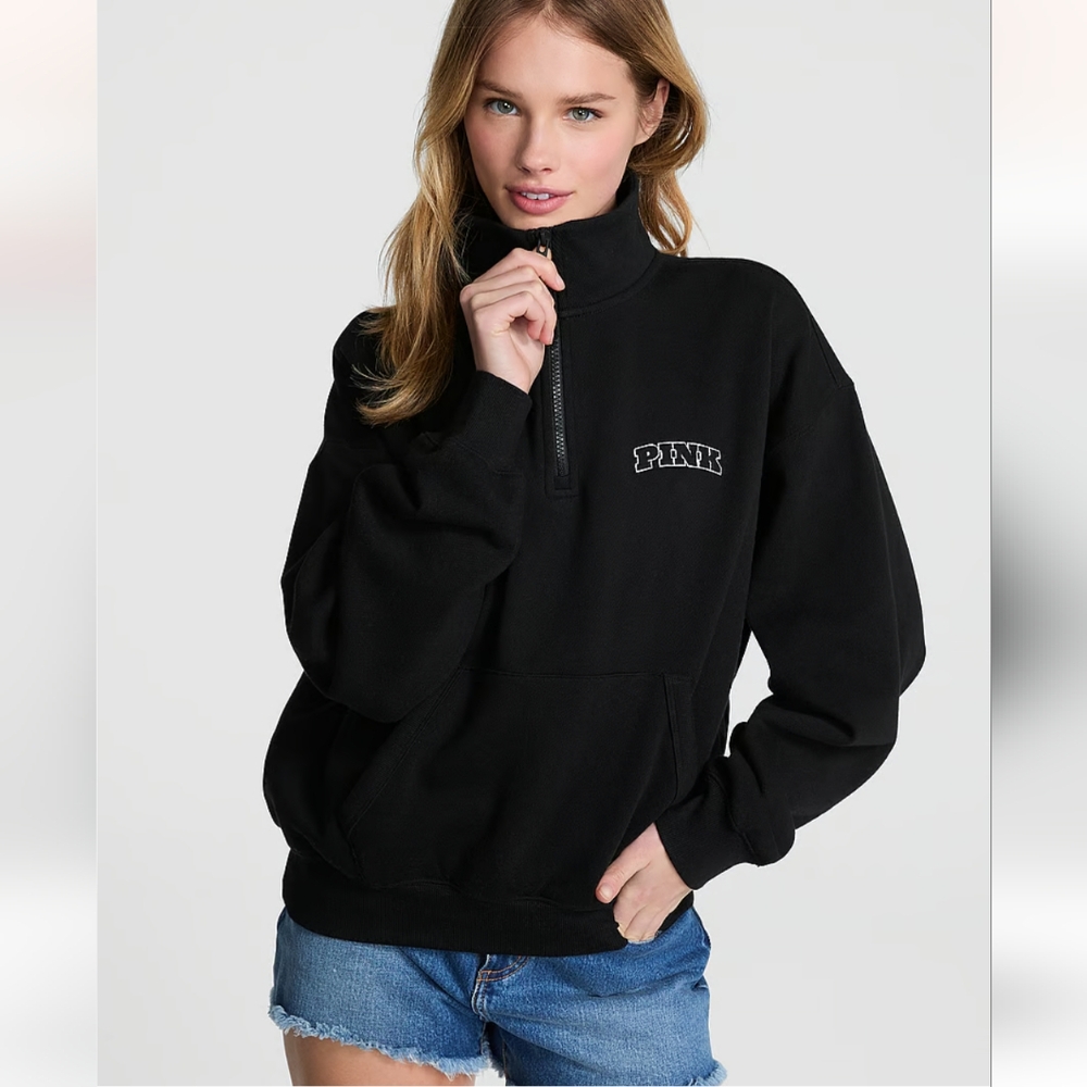 New PINK Ivy Fleece Quarter-Zip Sweatshirt